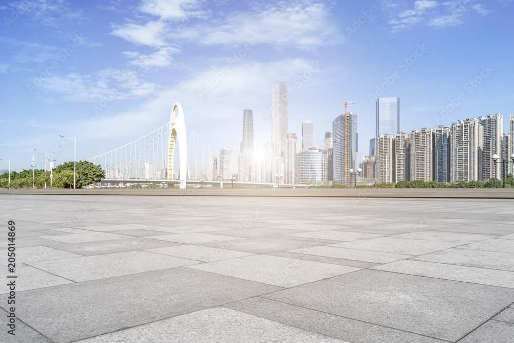 Prospects for the empty square floor tiles of Guangzhou urban complex.