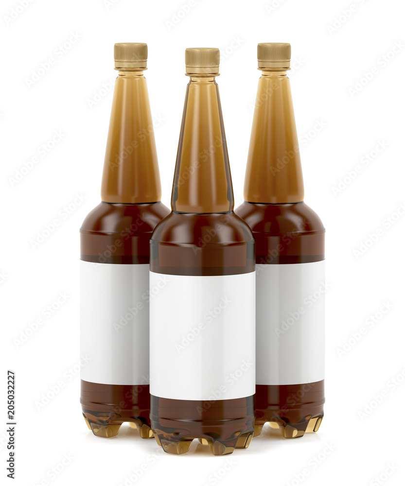 Big beer bottles with blank labels