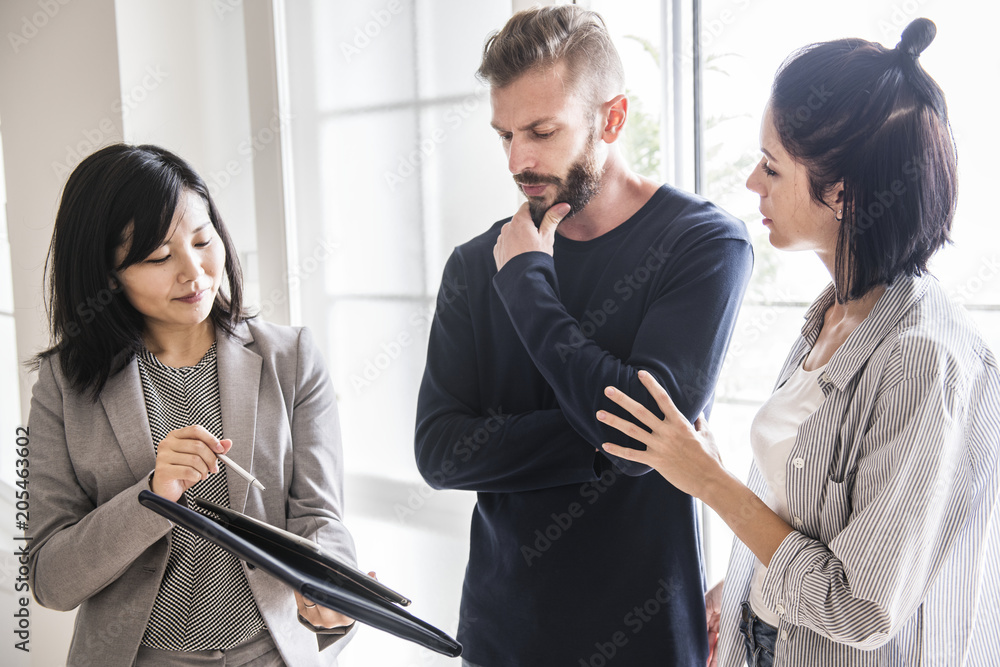 Couple buying new house