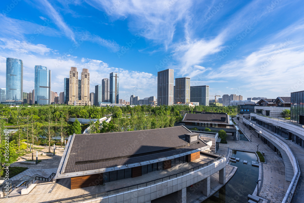 中国杭州的城市天际线