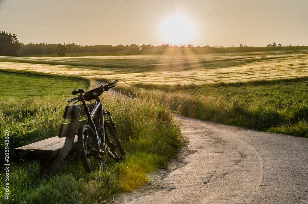 Radweg im Aartal bei Taunusstein am Abend