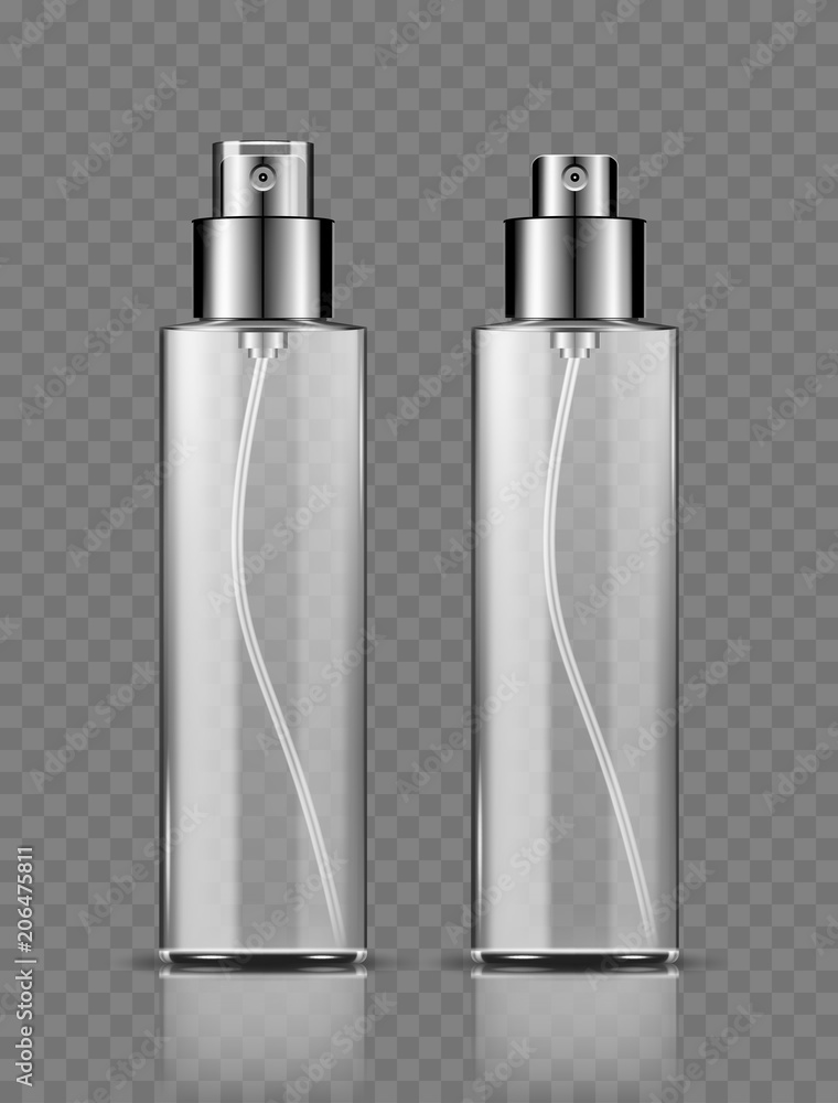 Cosmetic spray bottles isolated on transparent background