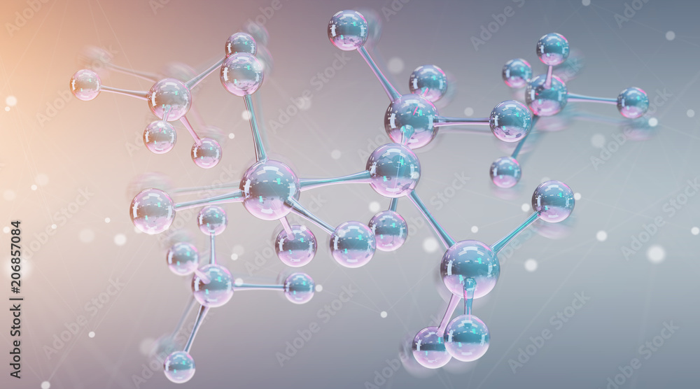 现代数字分子结构3D渲染