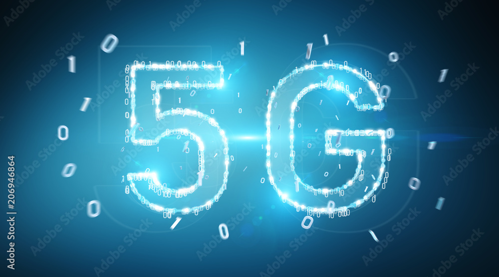 5G network digital hologram 3D rendering