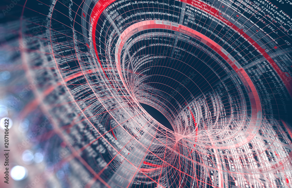 Fondo abstracto de tecnología,ciencia y big data.Concepto de programación y redes con estructura de 