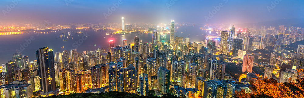 中国香港岛夜景