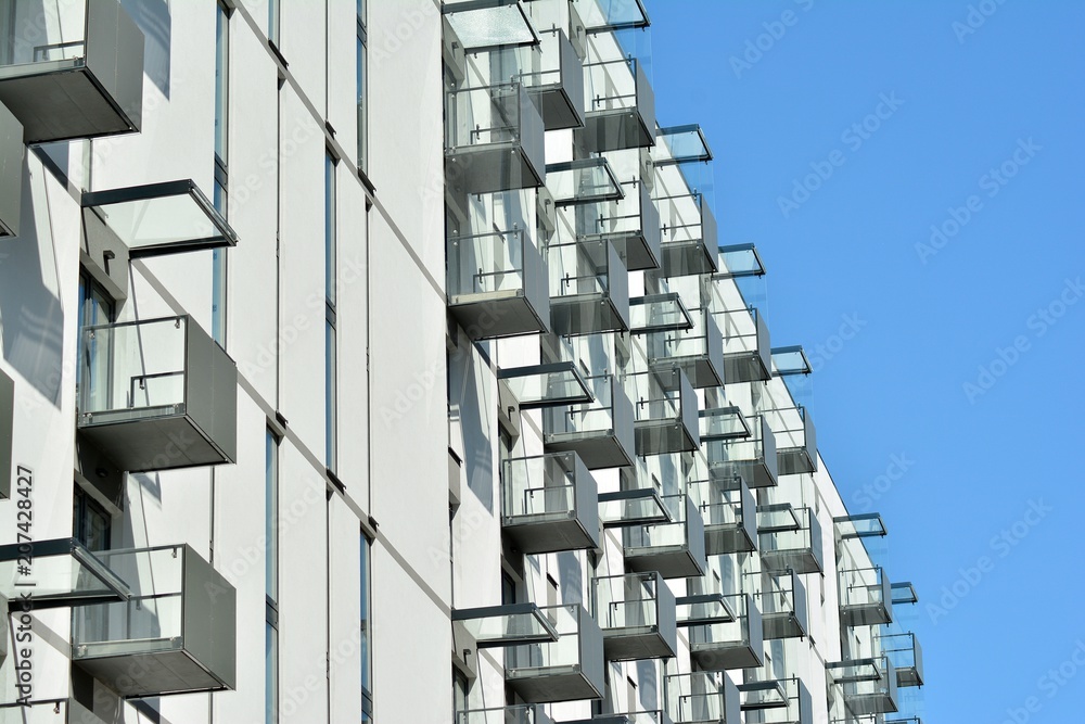 Modern apartment building exterior