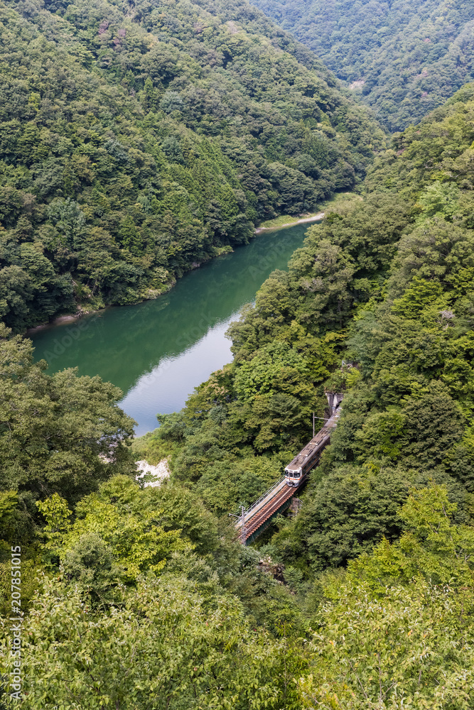 Lida line and green mountain in summer season