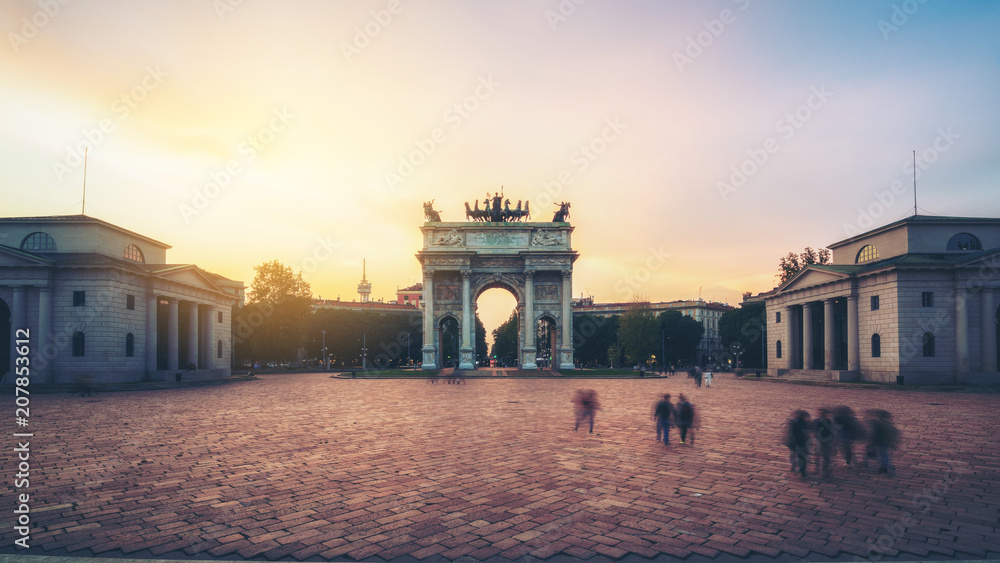 Arco della Pace in Milan , Italy