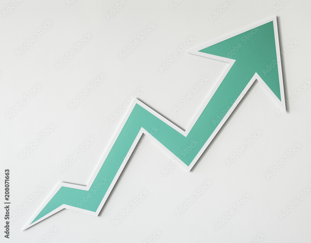 Growth up arrow icon isolated