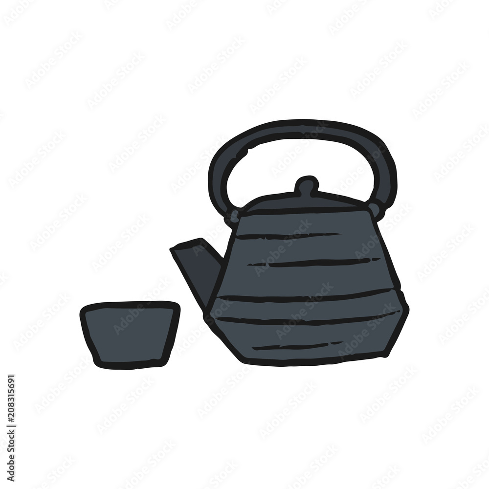 Illustration design icon of tea pot