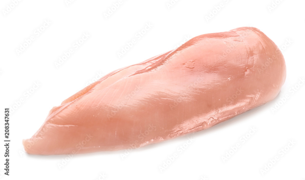 Raw chicken fillet on white background