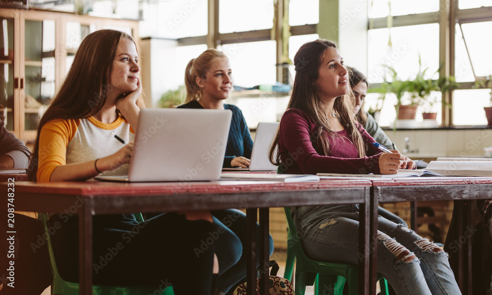 Attentive students in classroom