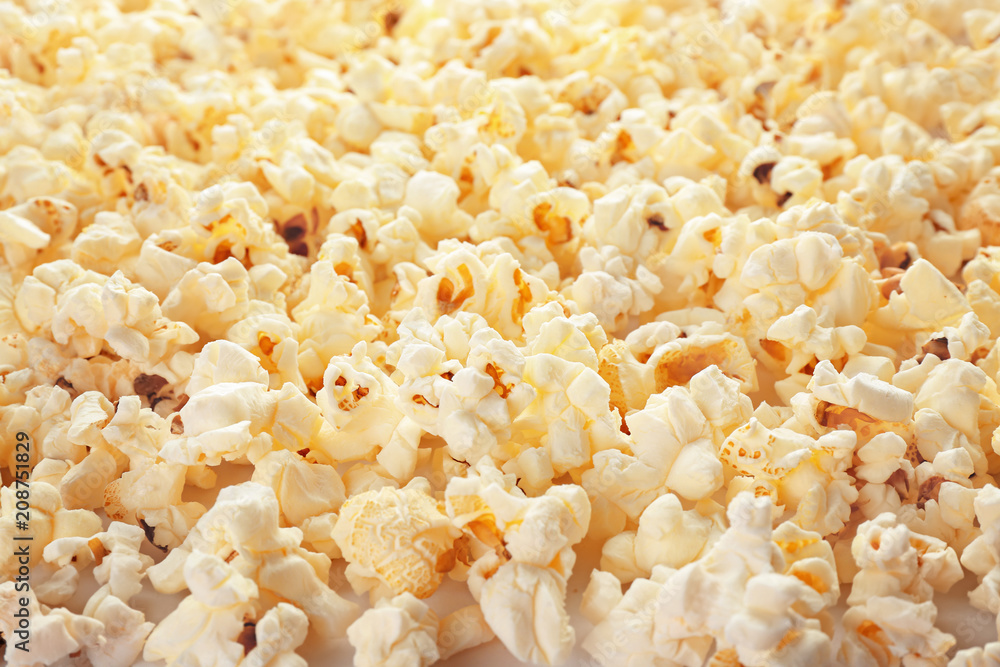 Tasty popcorn, closeup