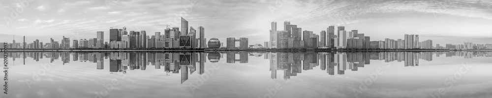 The skyline of urban architectural landscape in Hangzhou, China