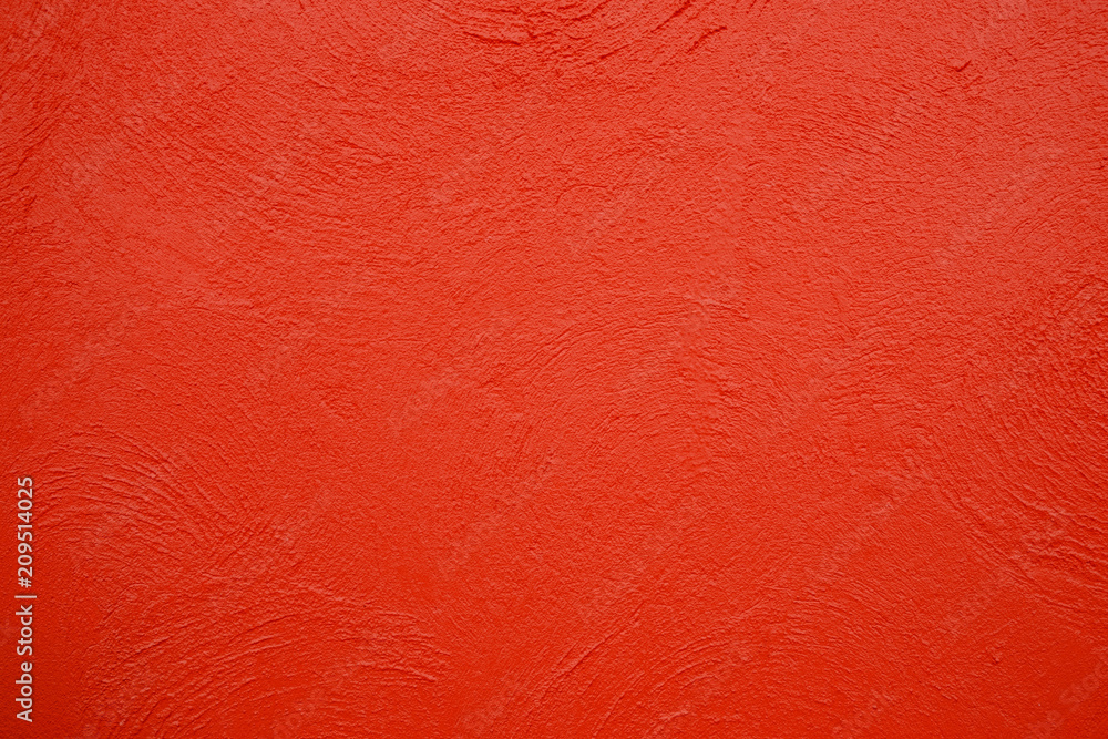 Empty red concrete wall, clean texture background surface.