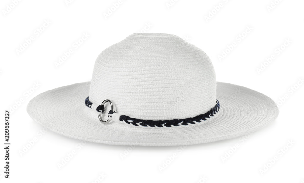 Beach hat on white background