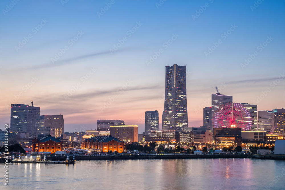 Yokohama bayside city view , Minato Mirai 21 area is a seaside urban area in central Yokohama whose 