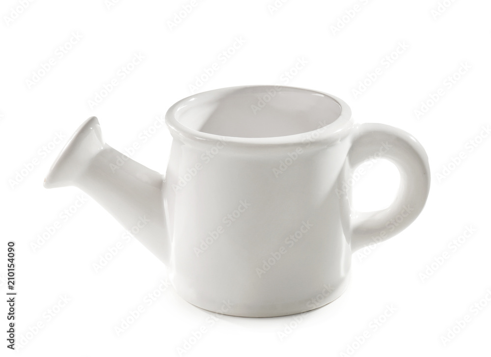 Watering can for gardening on white background