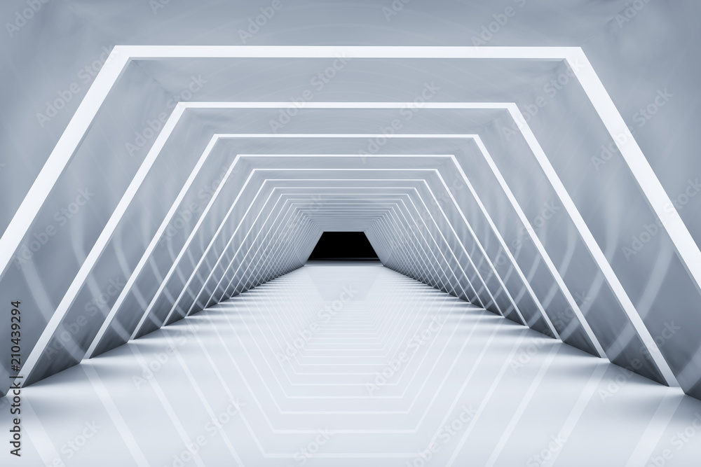 abstract 3d tunnel interior