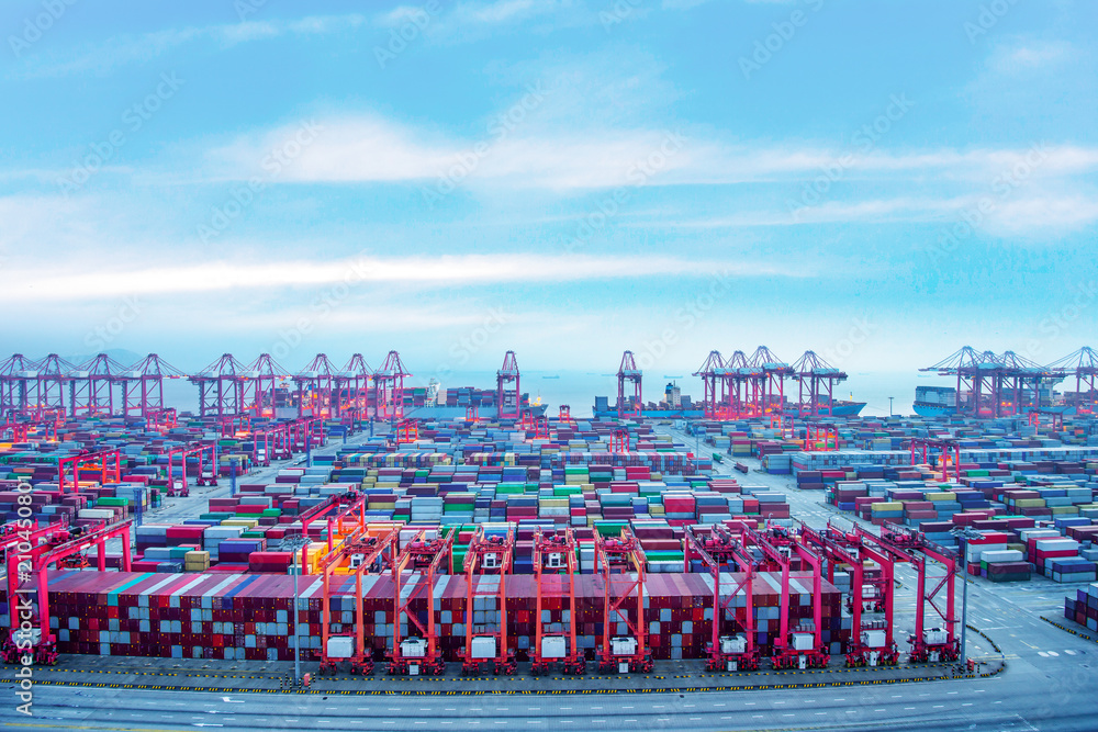 aerial view of commercial dock