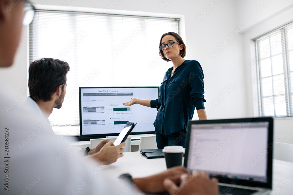 Woman making a presentation at work