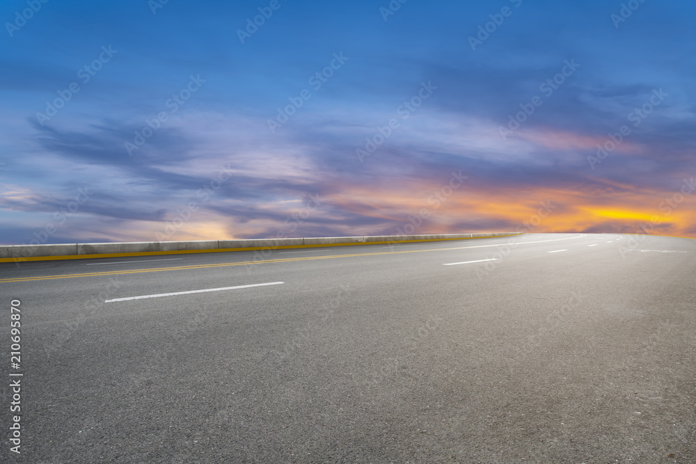 Asphalt road and sky cloud landscape