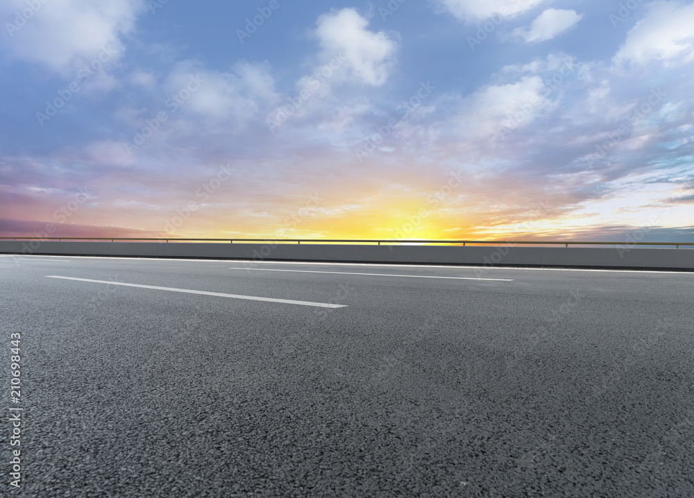 Asphalt road and sky cloud landscape