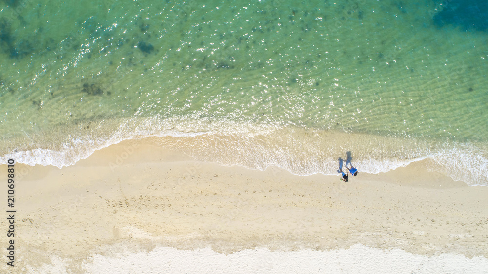 Sea Aerial view and top view, amazing nature background.The color of the water and beautifully brigh