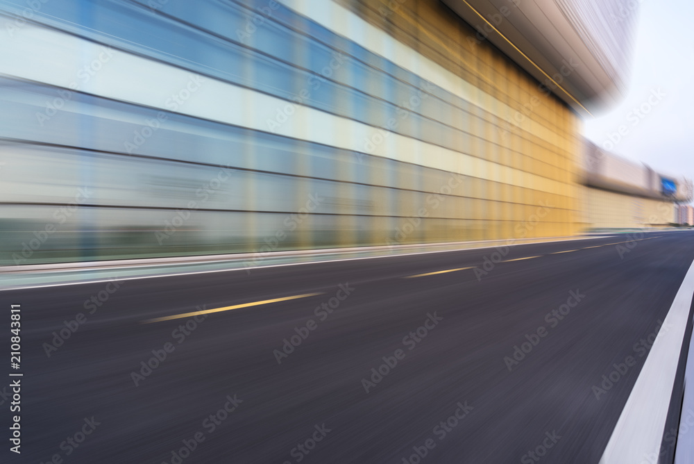 high speed view of asphalt road