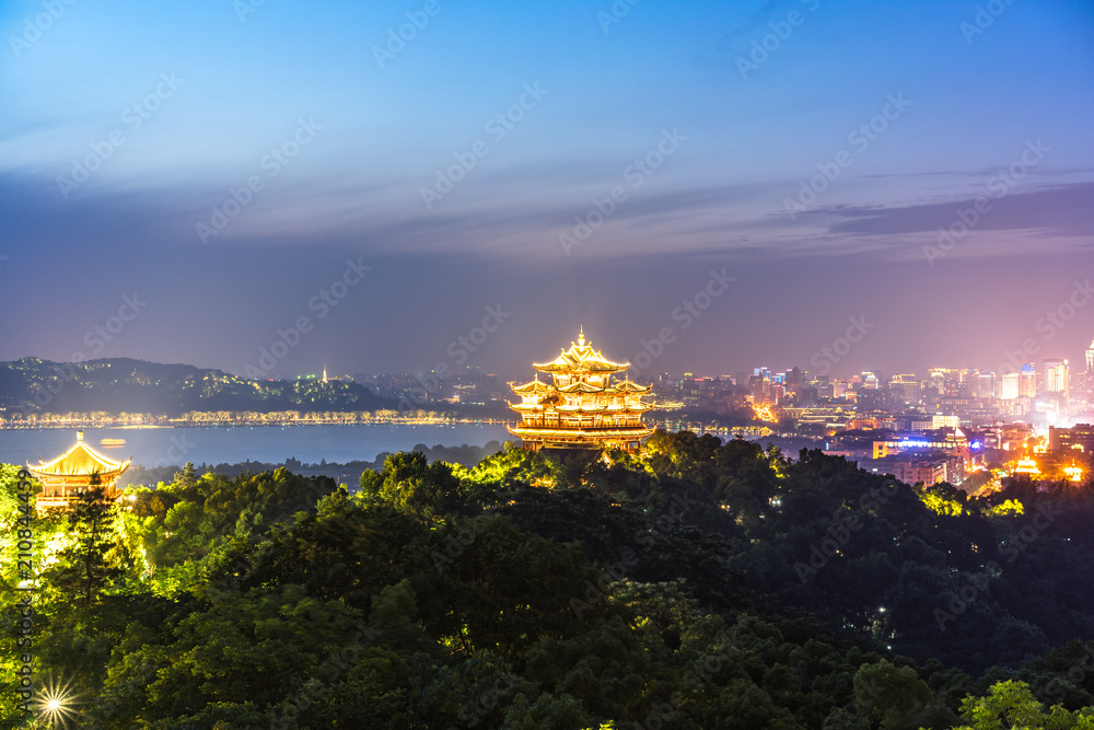 landscape of west lake in hangzhou china