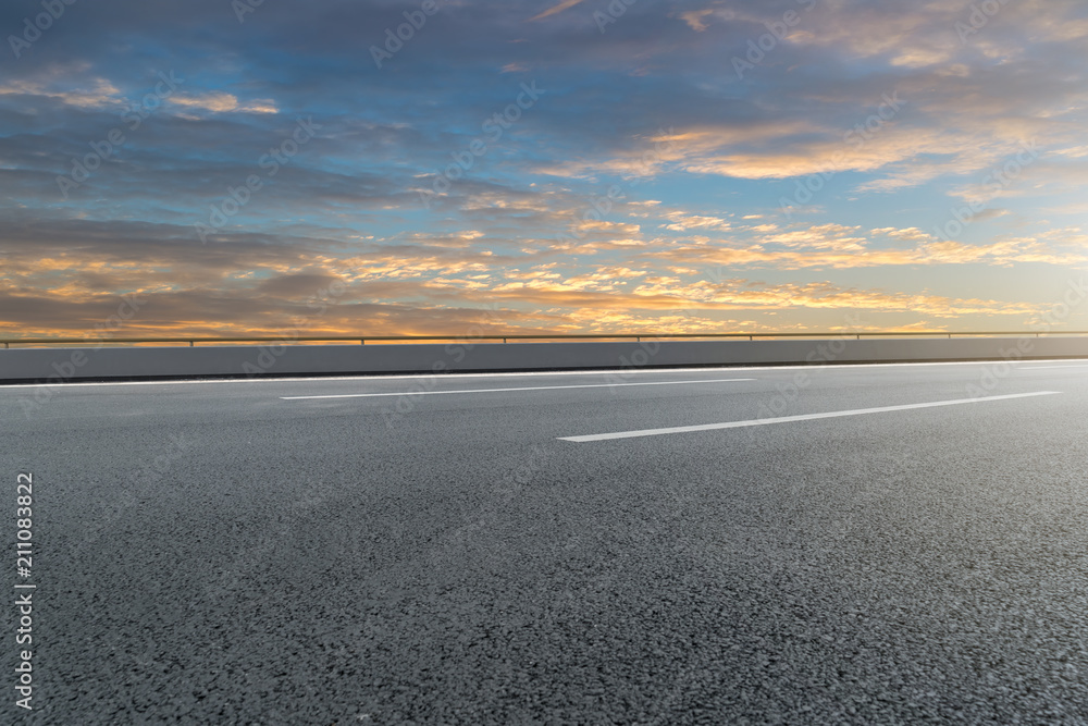 Asphalt road and sky cloud landscape