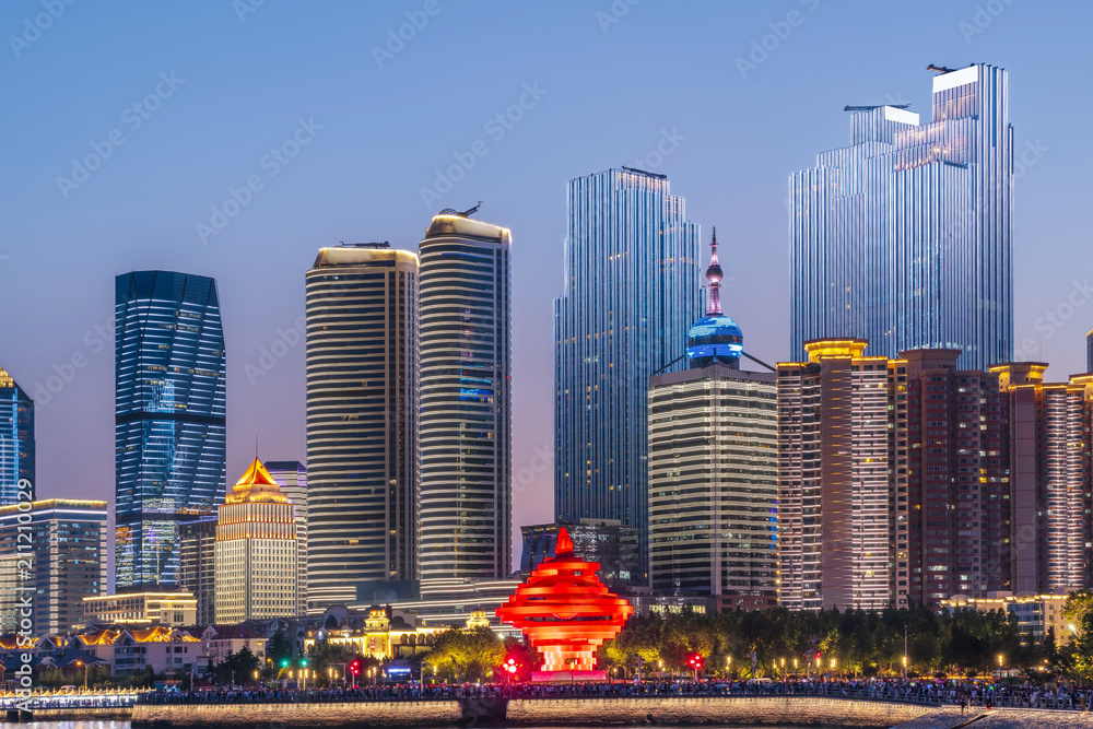 美丽的城市景观夜景