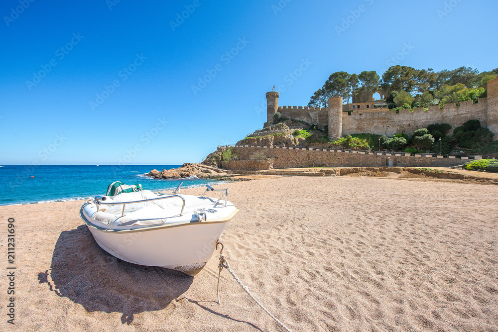 Sea landscape Badia bay in Tossa de Mar in Girona