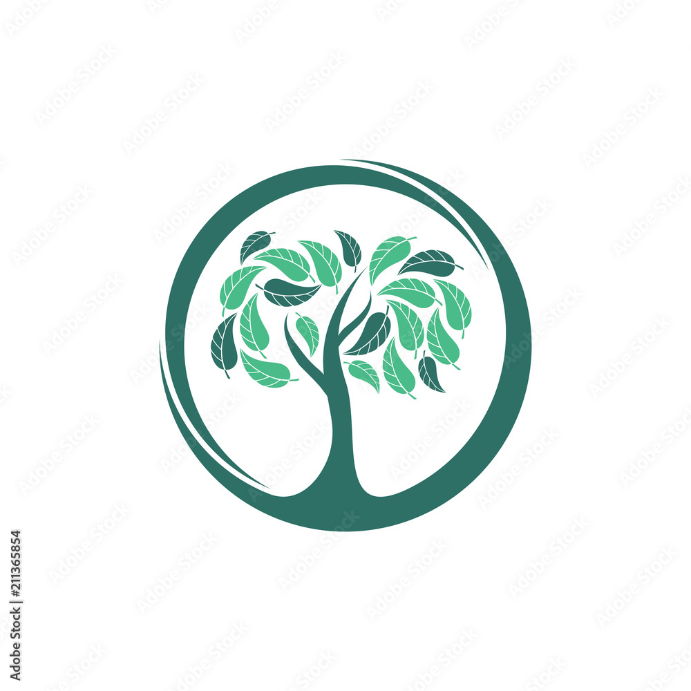 Circle Nature Tree Symbol Illustration