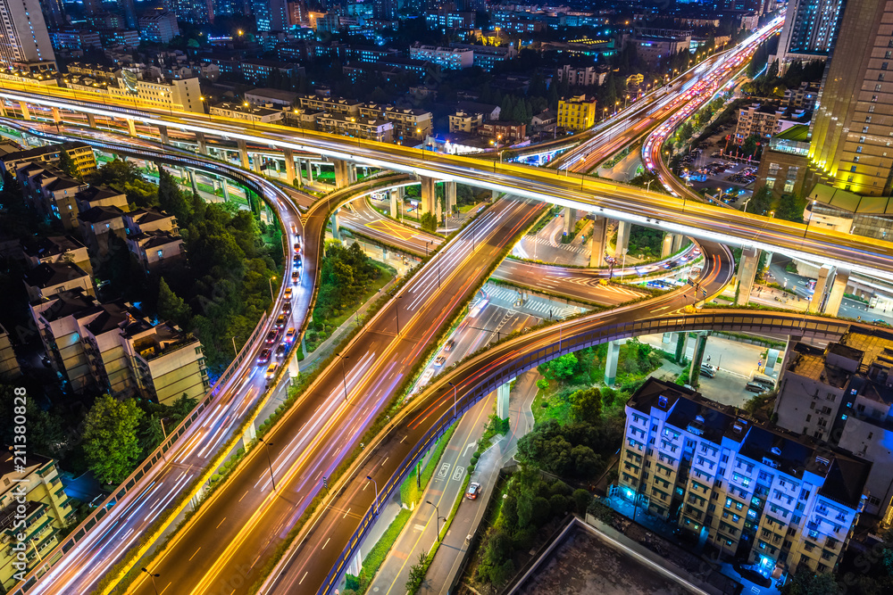 busy traffic road  on overpass