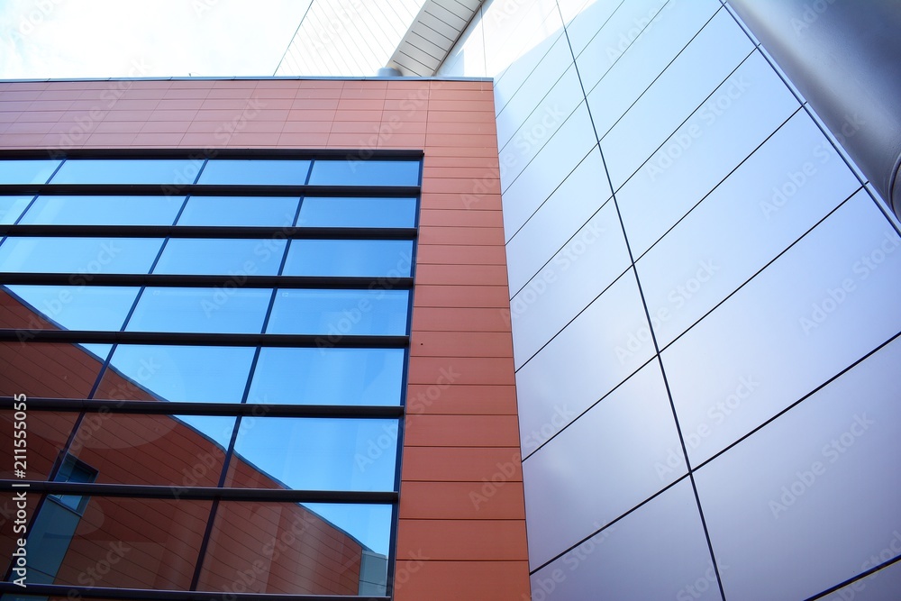 Abstract fragment of the urban architecture of modern luxury building, center, hotel, shopping mall,