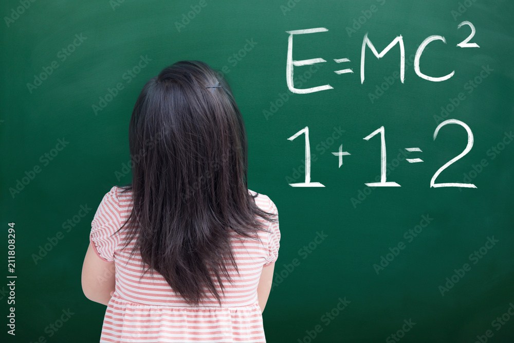 cute girl with e=mc2