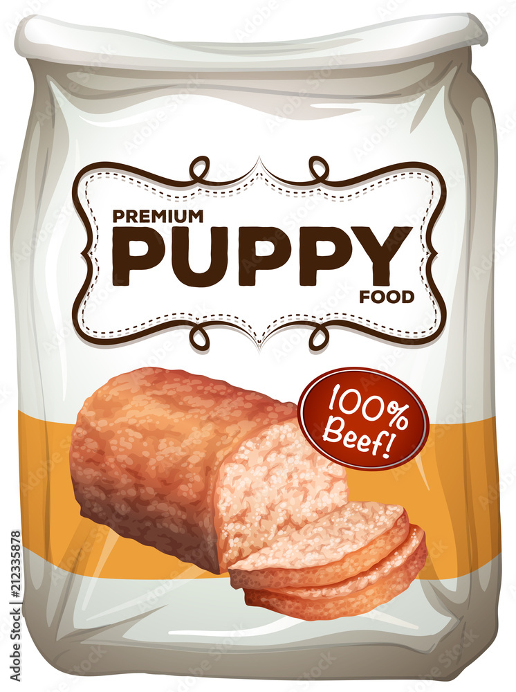 Bag of premium puppy food