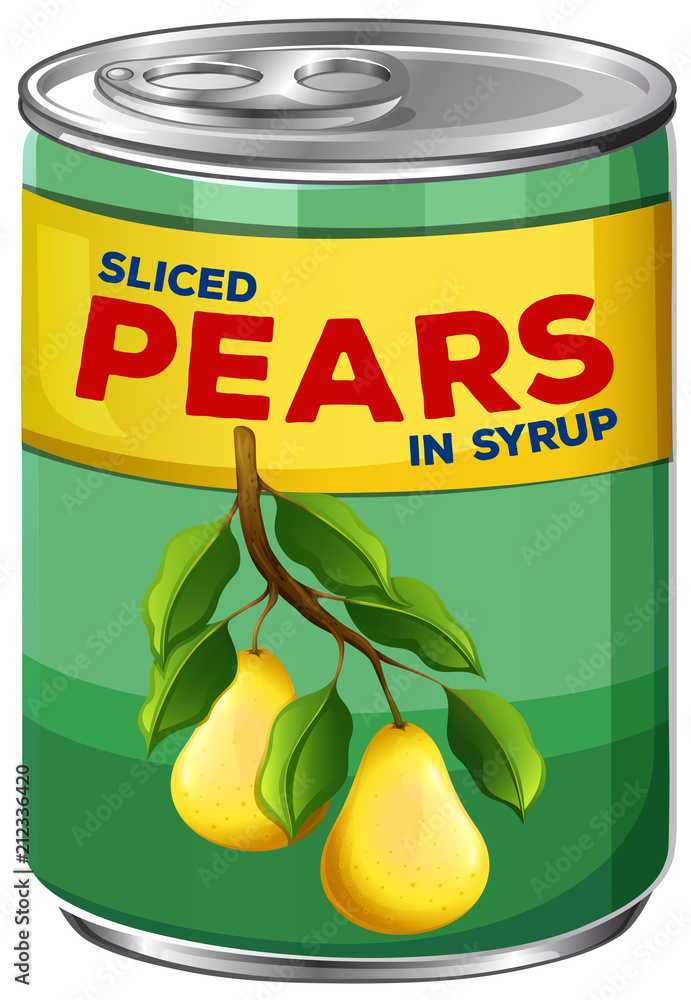 A Can of Sliced Pears in Syrup