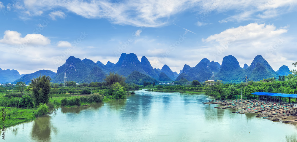 The beautiful landscape of Guilin in Yangshuo