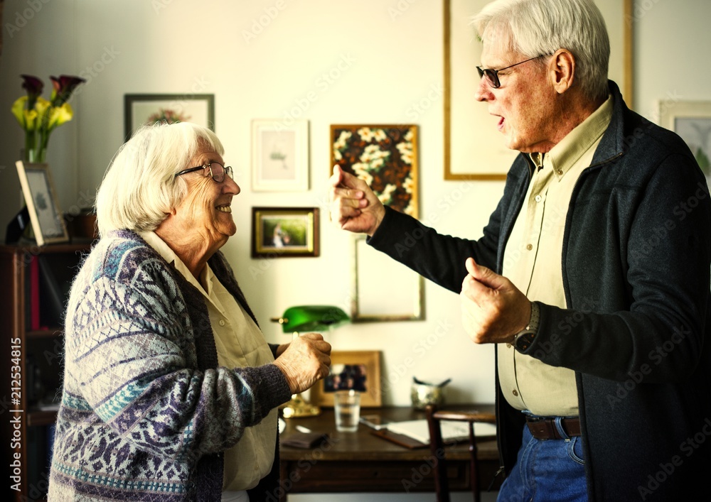 Senior couple having fun and dancing