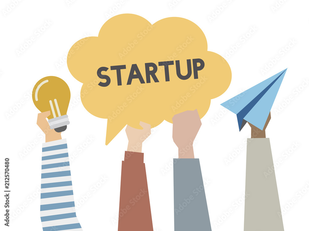 Illustration of startup and creative ideas concept