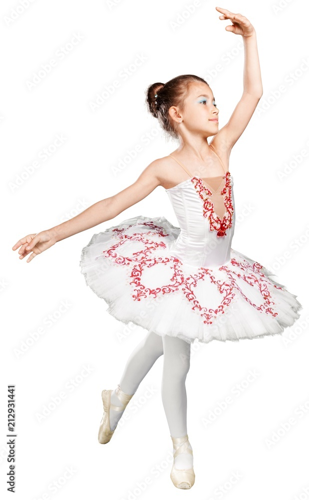 Beautiful Girl Ballet Dancing Isolated