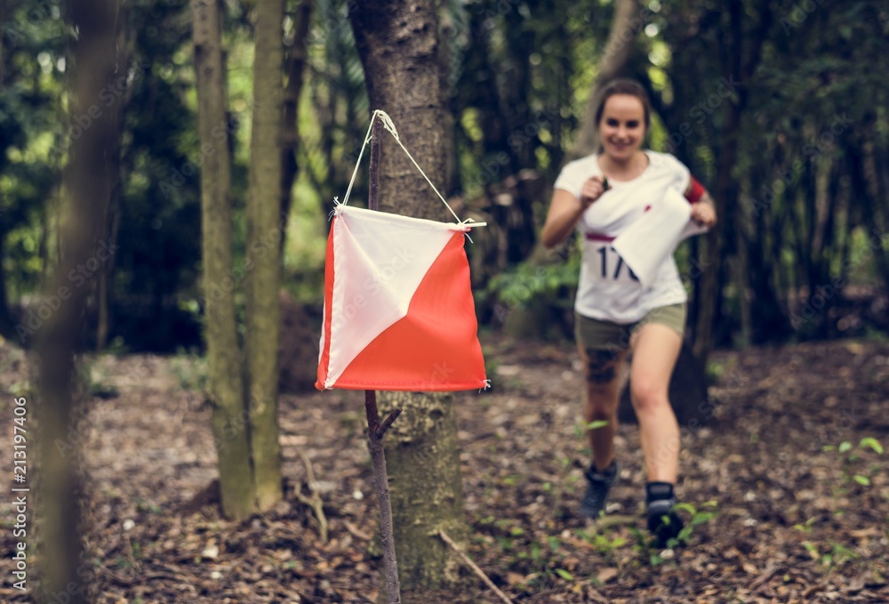 Outdoor orienteering check point activity