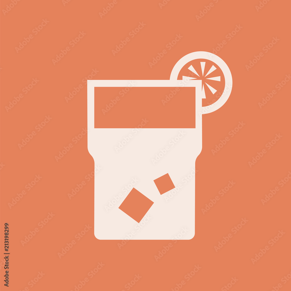 Glass of lemonade icon illustration