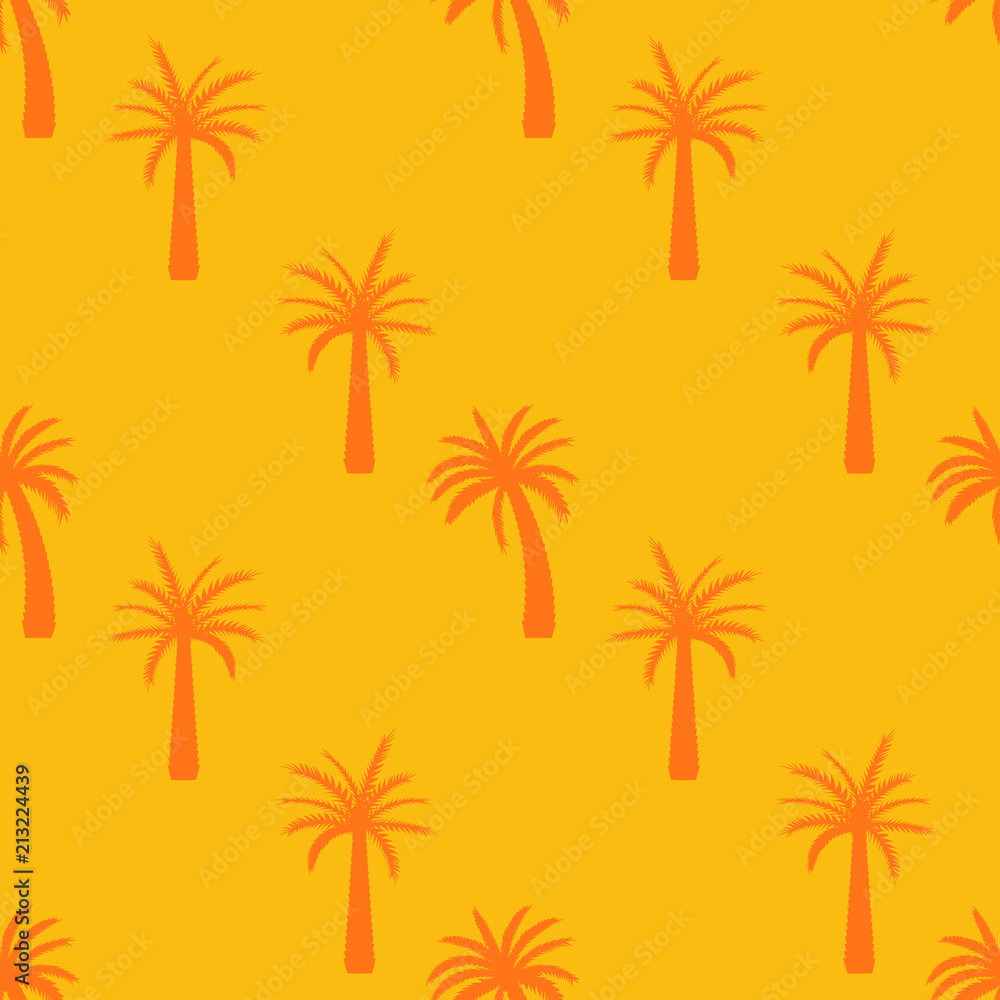 Beautifil Palm Tree Leaf  Silhouette Seamless Pattern Background Vector Illustration