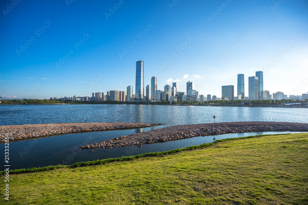 中国深圳全景城市天际线