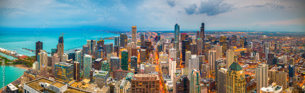 Chicago, Illinois, USA Skyline at Dusk