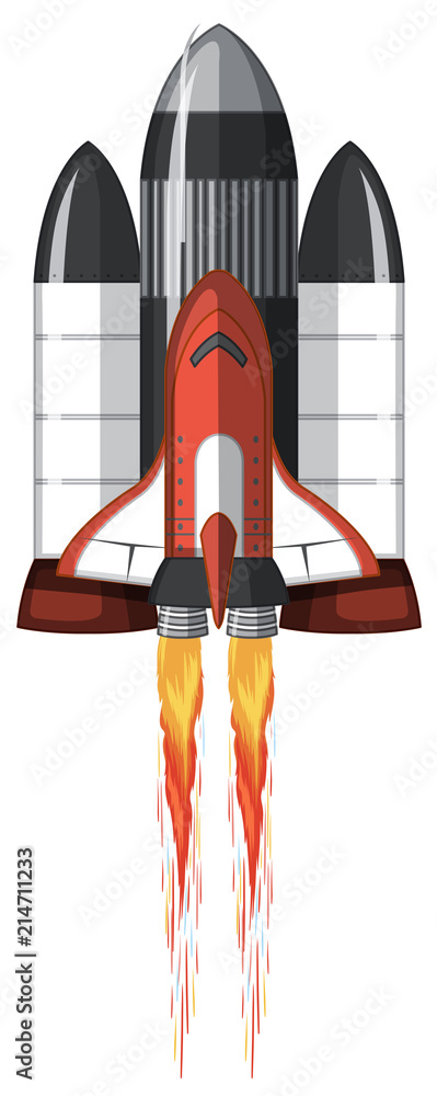 A space shuttle on white background